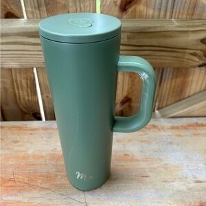 Mermaid Straw Tall Green Vacuum Insulated 30oz Stainless Steel Handled Cup
